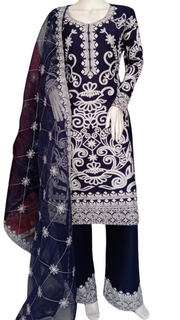 SS3918- Linen Embroidery - Readymade - Shalwar Kameez 3PC