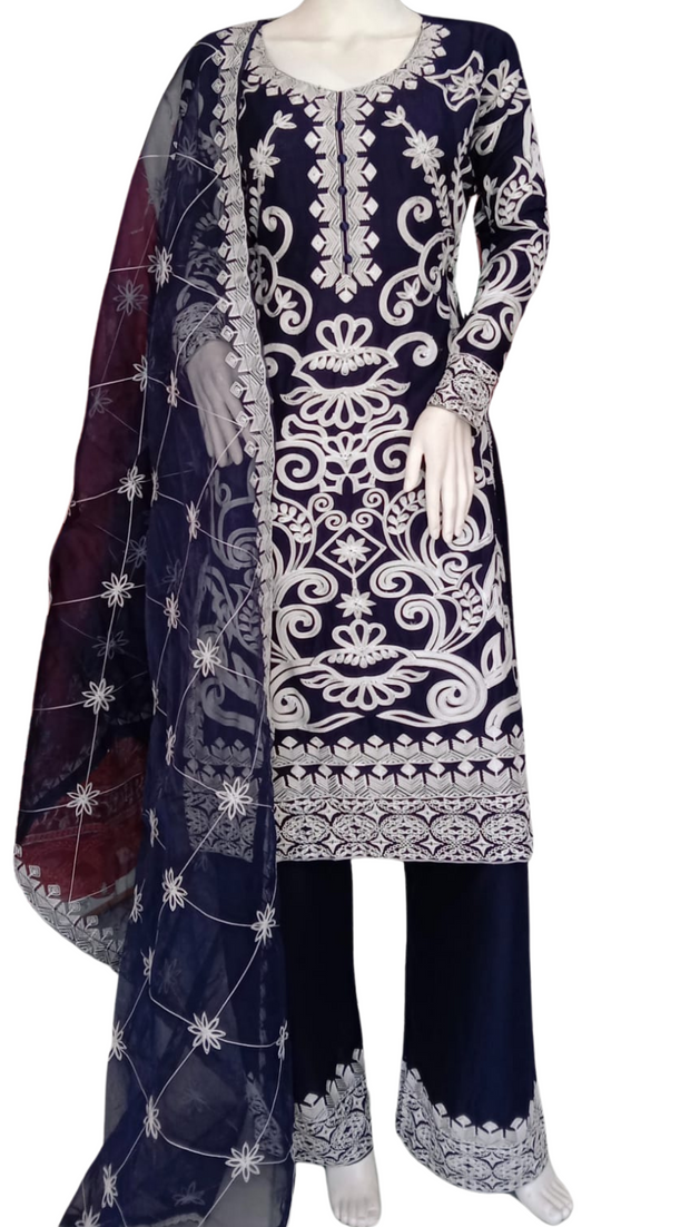 SS3918- Linen Embroidery - Readymade - Shalwar Kameez 3PC