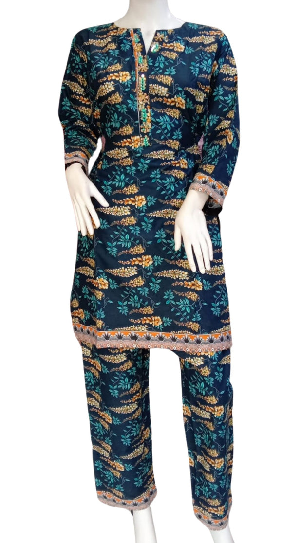 Embellished 2PC Soft Cotton Shalwar Kameez Dress SS3949