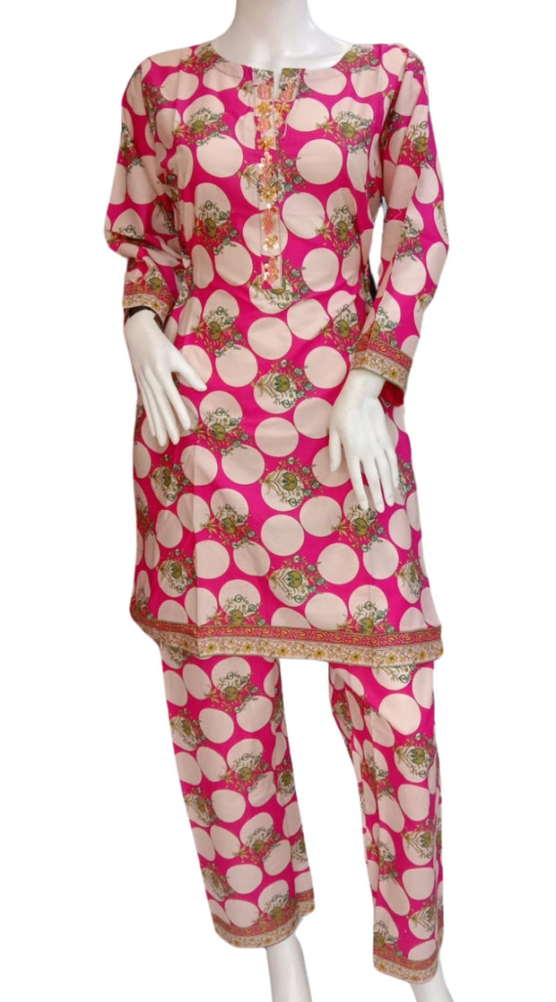 Embellished 2PC Soft Cotton Shalwar Kameez Dress SS3951