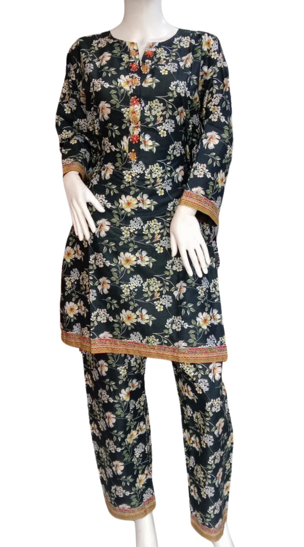 Embellished 2PC Soft Cotton Shalwar Kameez Dress SS3952