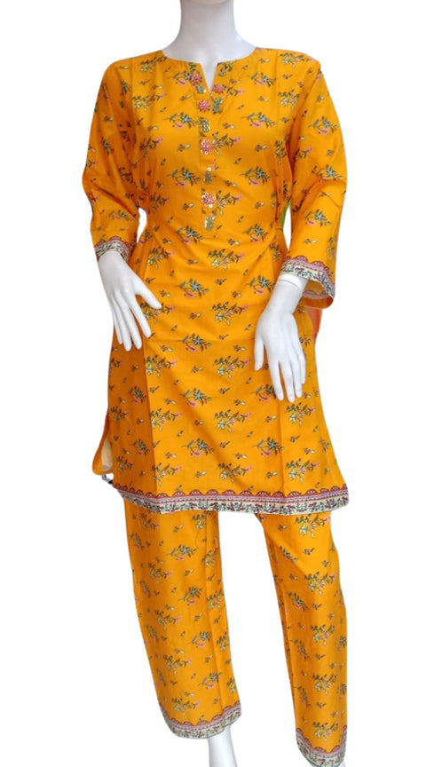 Embellished 2PC Soft Cotton Shalwar Kameez Dress SS3953