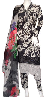 Maria B Inspired Black Readymade Shalwar Kameez 3PC SS3955