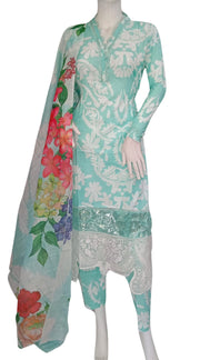Maria B Inspired Teal Readymade Shalwar Kameez 3PC SS3957