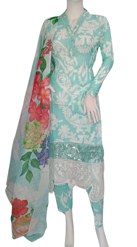 Maria B Inspired Teal Readymade Shalwar Kameez 3PC SS3957