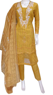 Mustard Cotton Cambric Readymade Shalwar Kameez 3PC SS3959