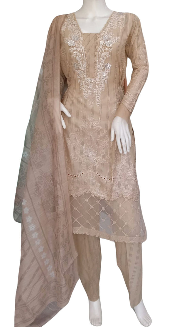 Gold Cotton Cambric Readymade Shalwar Kameez 3PC SS3960