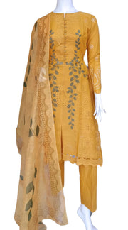 Mustard Cambric Readymade Shalwar Kameez 3PC SS3969