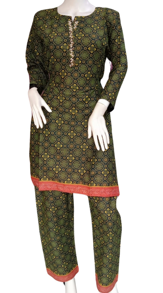 Embellished 2PC Soft Cotton Shalwar Kameez Dress SS3942