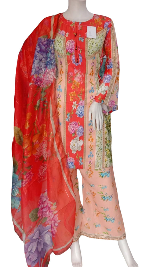 Summer Digital Print 3PC  Shalwar Kameez Dress SS4028