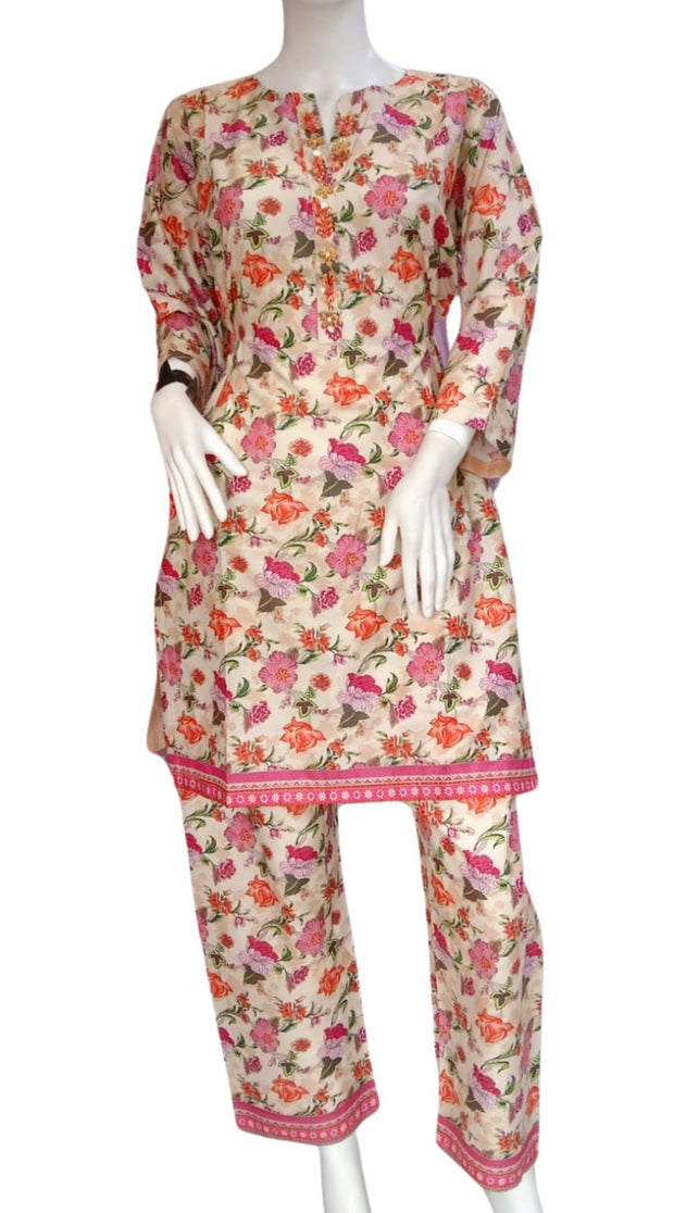 Embellished 2PC Soft Cotton Shalwar Kameez Dress SS3943
