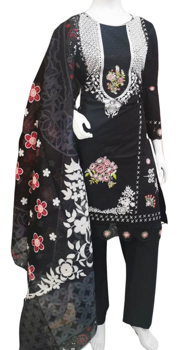 Silky Cotton 3PC  Shalwar Kameez Dress SS4056