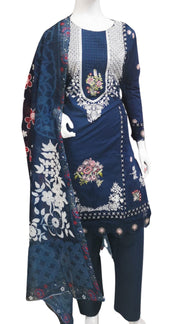 Silky Cotton 3PC  Shalwar Kameez Dress SS4057