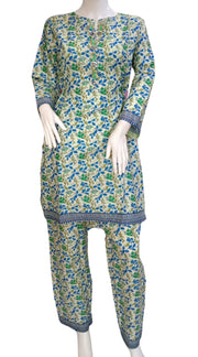 Embellished 2PC Soft Cotton Shalwar Kameez Dress SS3945
