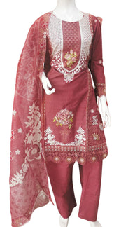 Silky Cotton 3PC  Shalwar Kameez Dress SS4059