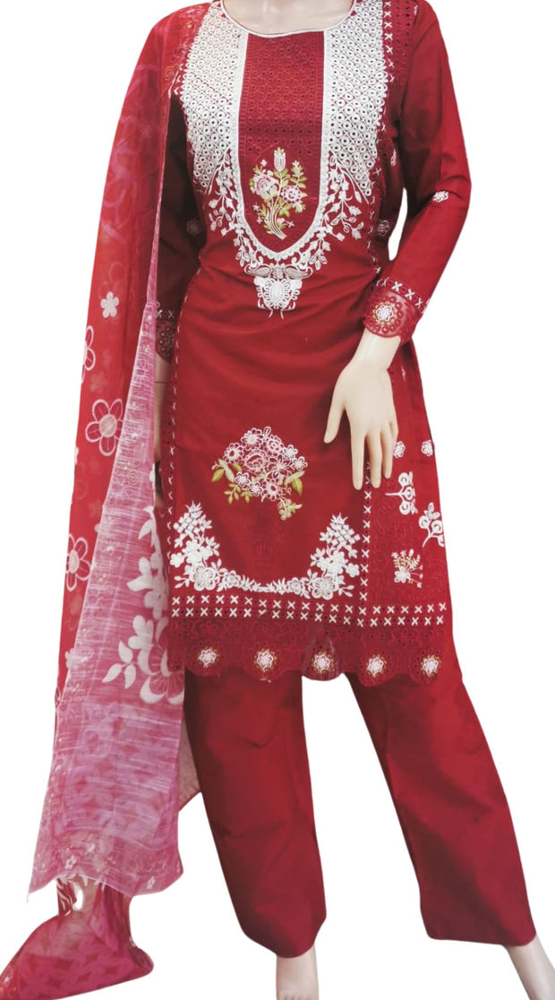 Silky Cotton 3PC  Shalwar Kameez Dress SS4061