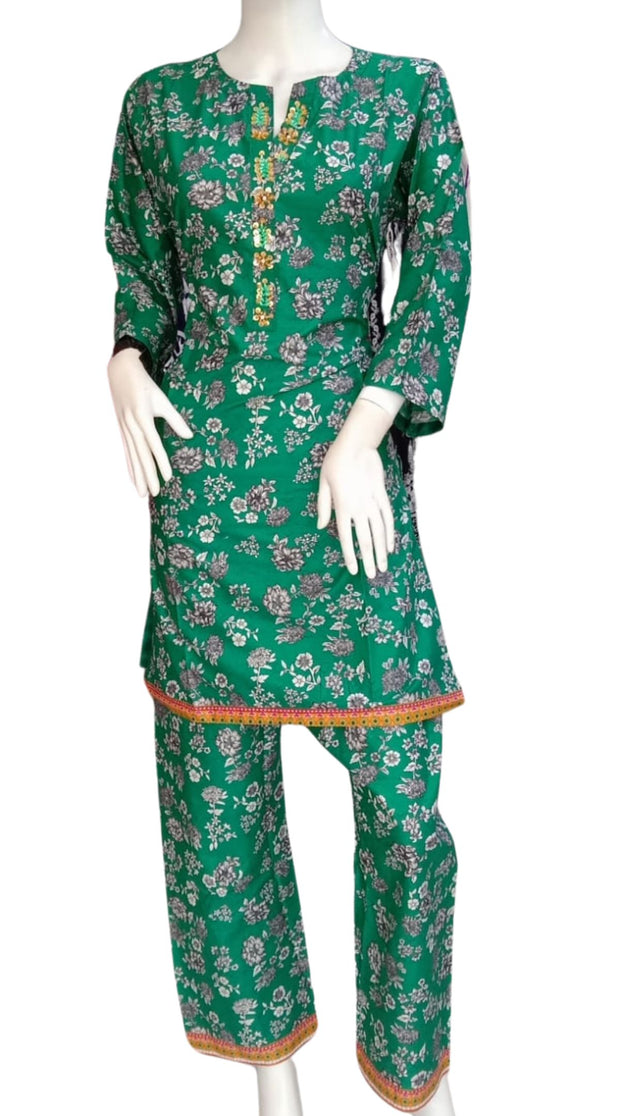 Embellished 2PC Soft Cotton Shalwar Kameez Dress SS3947