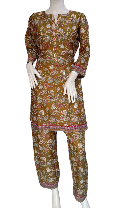 Embellished 2PC Soft Cotton Shalwar Kameez Dress SS3939