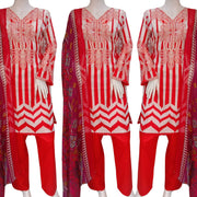 Maria B Inspired Red 3PC Shalwar Kameez Ready to wear SS4003