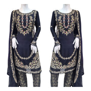 Black 3PC Chiffon Shalwar Kameez Dress SS3892