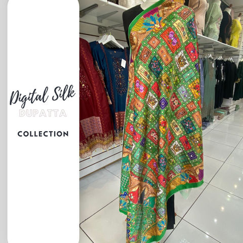 Silk Digital Print Mirrored Dupatta SS3352