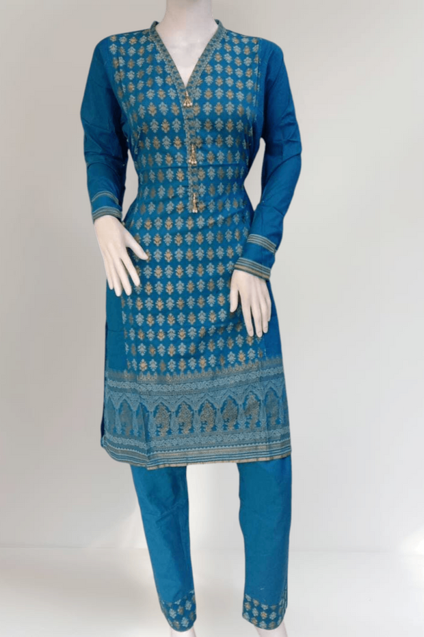 Khaadi 2pc Banarsi Cotton Shalwar Kameez Dress SS3973