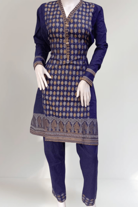 Khaadi 2pc Banarsi Cotton Shalwar Kameez Dress SS3976