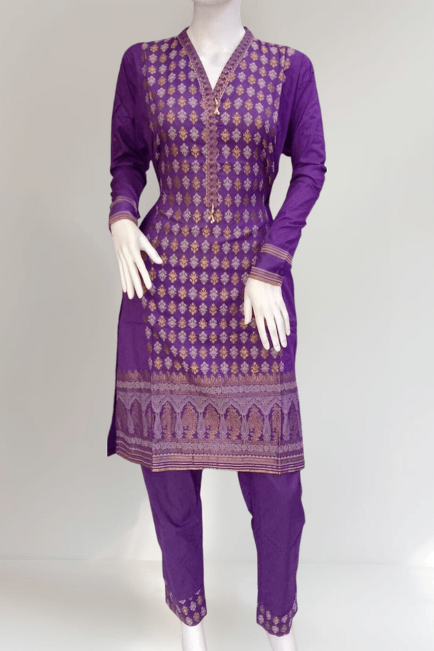 Khaadi 2pc Banarsi Cotton Shalwar Kameez Dress SS3971