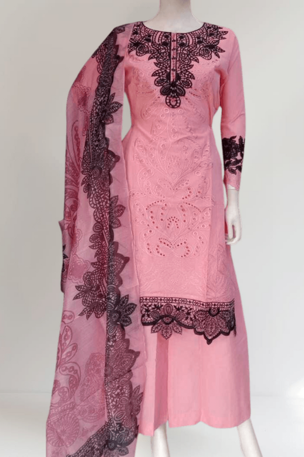Pink Cambric Readymade Shalwar Kameez 3PC SS3985
