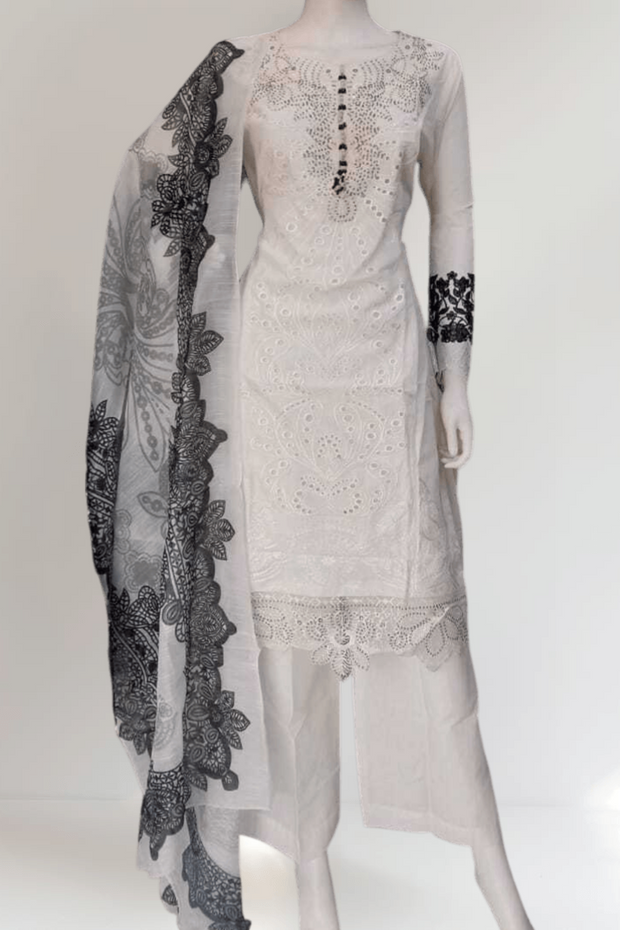 White Cambric Readymade Shalwar Kameez 3PC SS3984