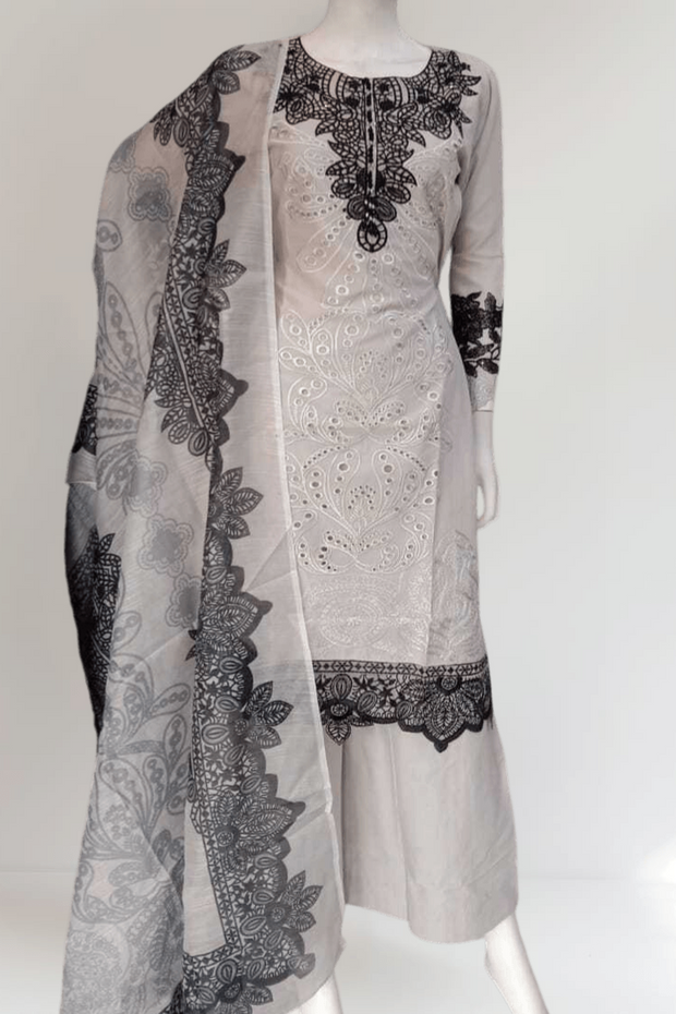 Grey Cambric Readymade Shalwar Kameez 3PC SS3986