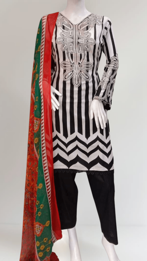 Maria B Inspired Black 3PC Shalwar Kameez Ready to wear SS4002